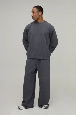 boohooMAN Sweat-shirt Lavé Oversize Poids Lourd 480 G/m²<Homme Nouveautés Grande Taille|Tout Afficher