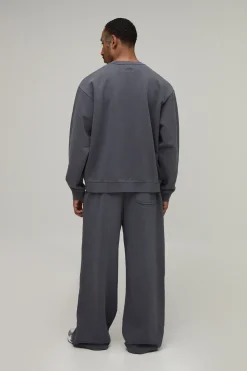 boohooMAN Sweat-shirt Lavé Oversize Poids Lourd 480 G/m²<Homme Nouveautés Grande Taille|Tout Afficher