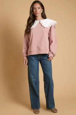 Sweatshirt À Manches Bouffantes Avec Col En Coton