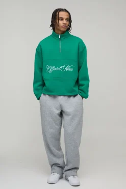 boohooMAN Sweat-shirt Officiel Homme à Zip Quart avec Empiècements<Homme Sweats À Capuche Et Sweatshirts|Sweats À Capuche Et Sweats