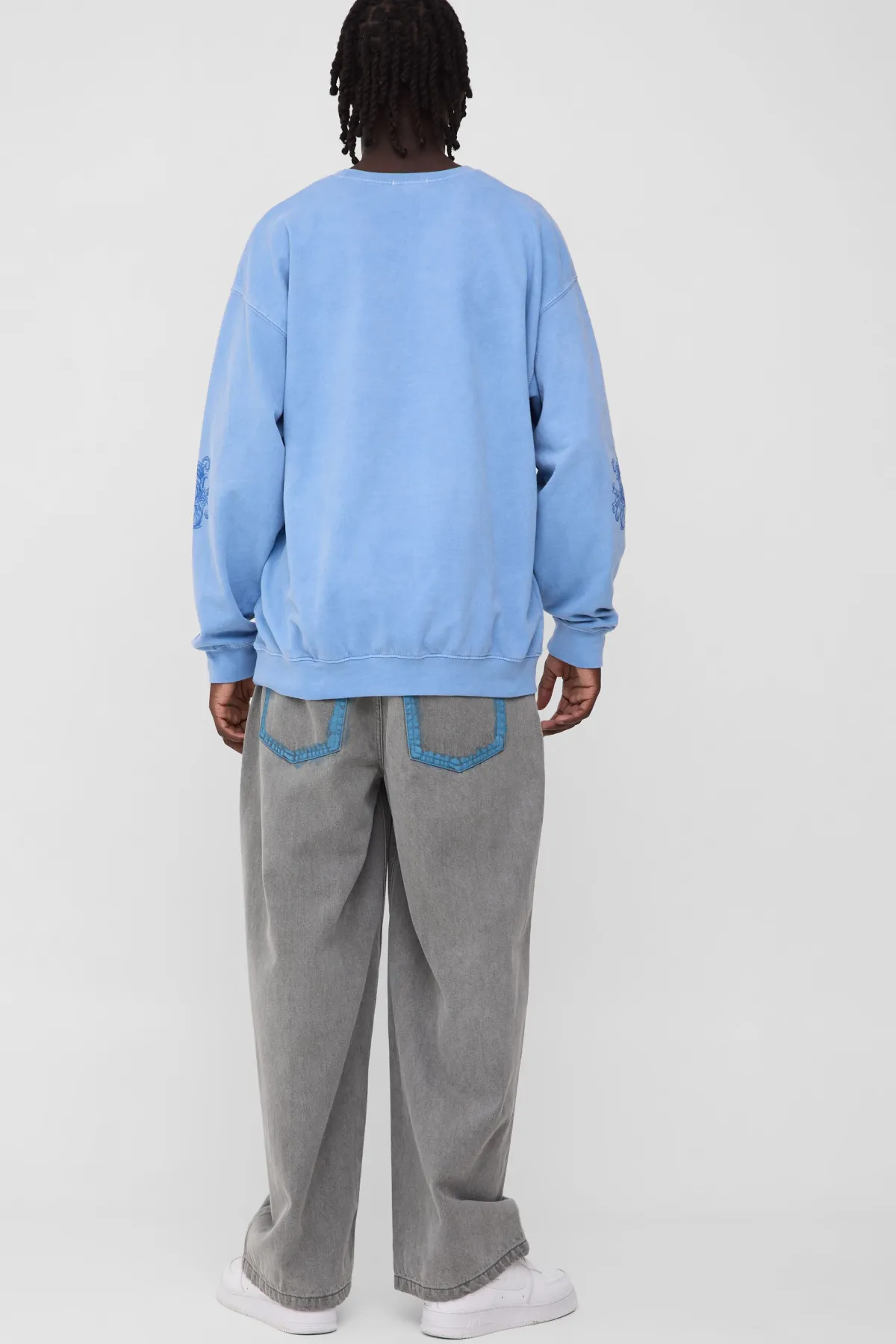 boohooMAN Sweat-shirt Officiel Lavé Oversize à Imprimé Gonflé<Homme Sweats À Capuche Et Sweatshirts|Sweats À Capuche Et Sweats