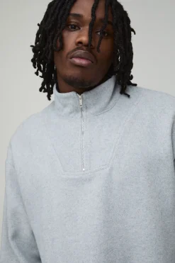 boohooMAN Sweatshirt Oversize Ample Col Montant Tall<Homme Tout Afficher|Sweats À Capuche Tall