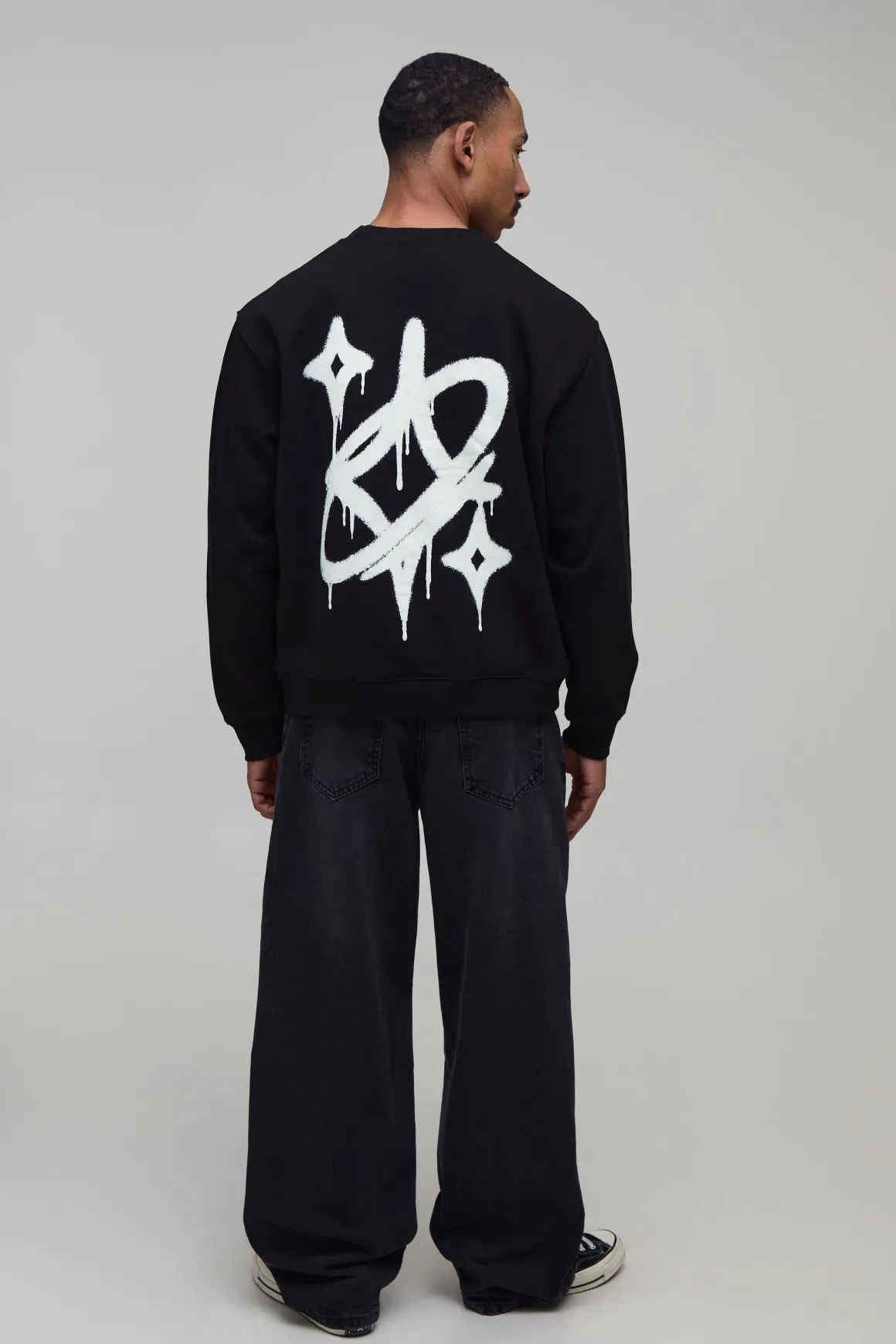 Sweat-shirt Oversize Boxy À Motif Étoile Graphique