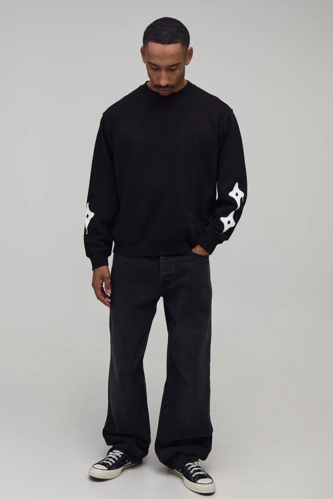 Sweat-shirt Oversize Boxy À Motif Étoile Graphique