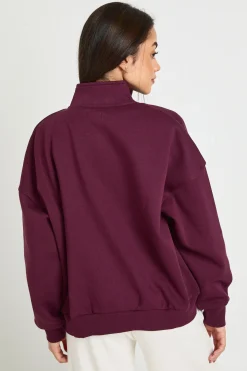 boohoo Sweatshirt Oversize À Col Cheminée Avec Fermeture Éclair<Femme Sweats À Capuche Et Sweats|Athleisure
