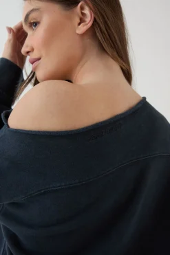DSGN Studio Sweat-shirt Oversized Délavé Épaules Dénudées En Molleton Épais<Femme Sweats À Capuche Et Sweats|Dsgn Studio