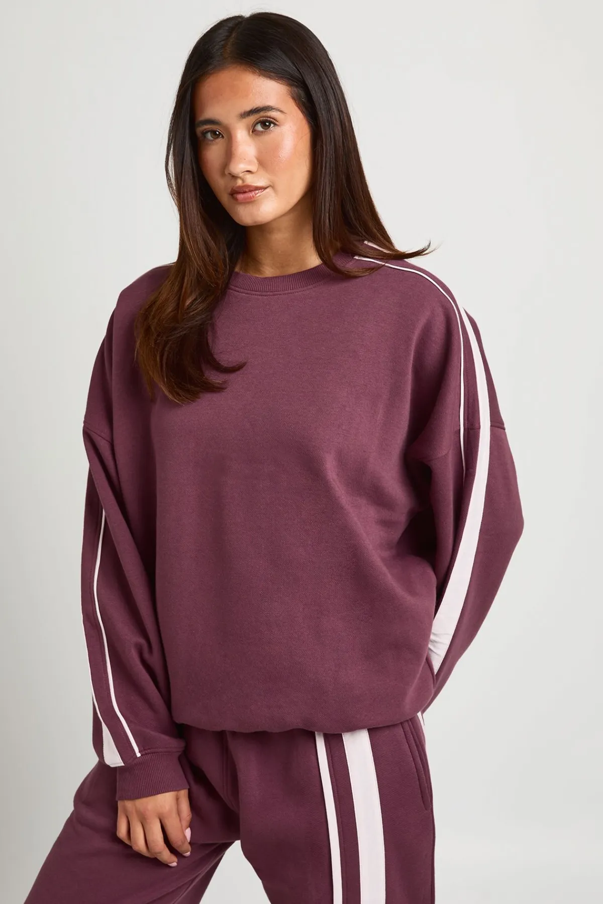 boohoo Sweat-shirt Oversize À Double Bande Latérale<Femme Sweats À Capuche Et Sweatshirts|Athleisure