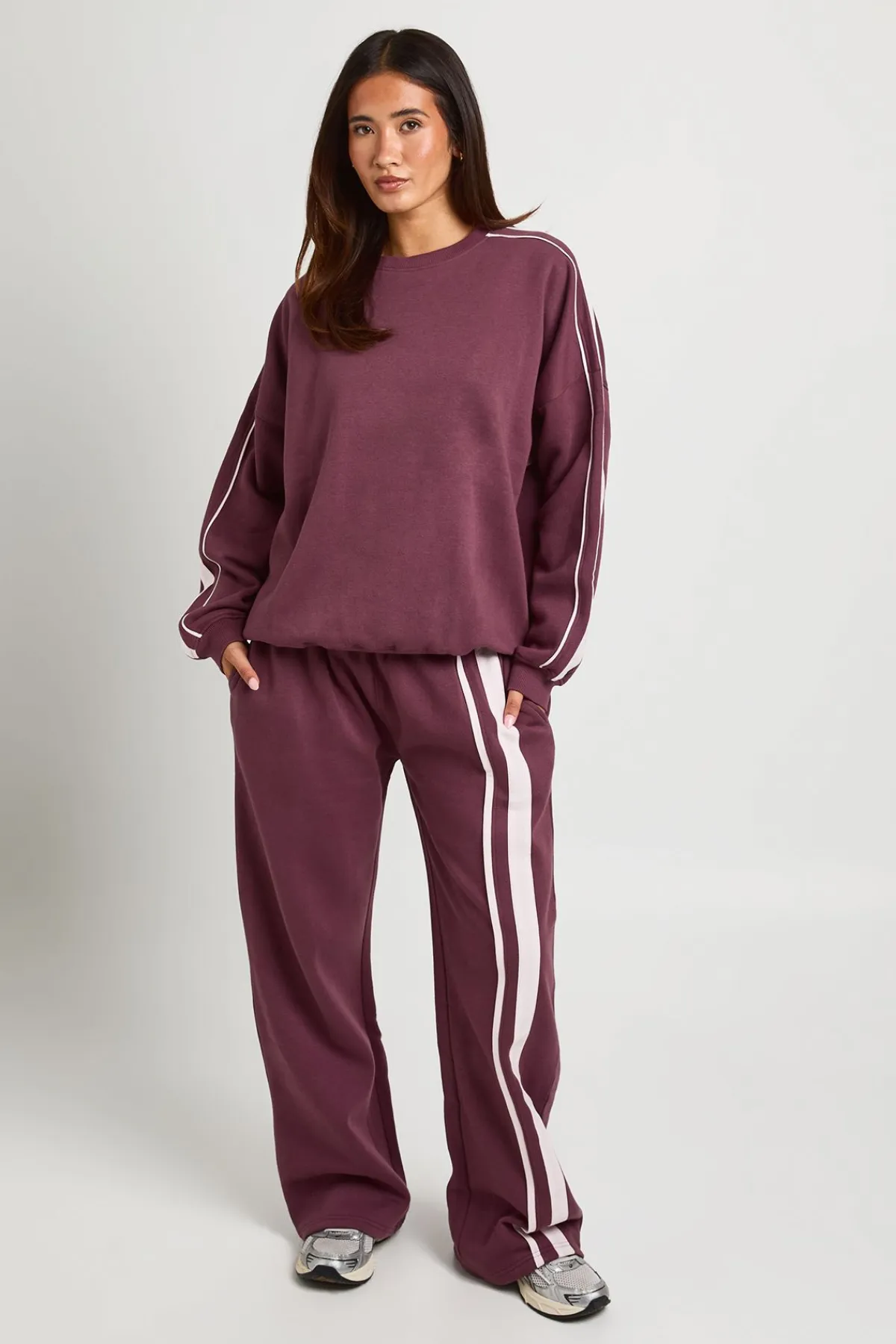 boohoo Sweat-shirt Oversize À Double Bande Latérale<Femme Sweats À Capuche Et Sweatshirts|Athleisure