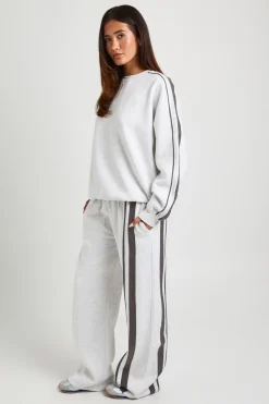 Sweatshirt Oversize À Double Bandes Latérales