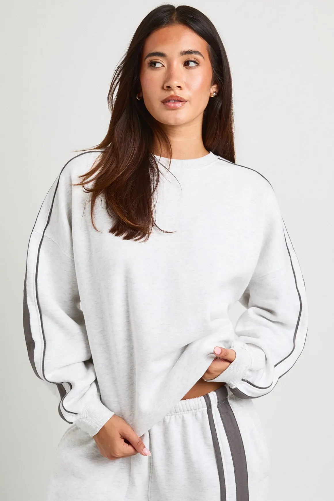 Sweatshirt Oversize À Double Bandes Latérales