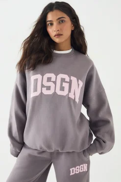 Sweat-shirt Oversize DSGN Studio avec Appliqué Cordon