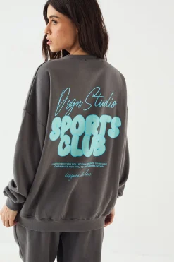 Sweat-shirt Oversize DSGN Studio avec Slogan Sports Bubble