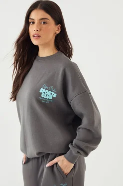 Sweat-shirt Oversize DSGN Studio avec Slogan Sports Bubble