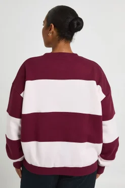 Sweat-shirt Oversize Grande Taille À Rayures Larges