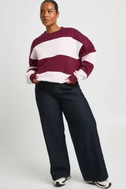 Sweat-shirt Oversize Grande Taille À Rayures Larges