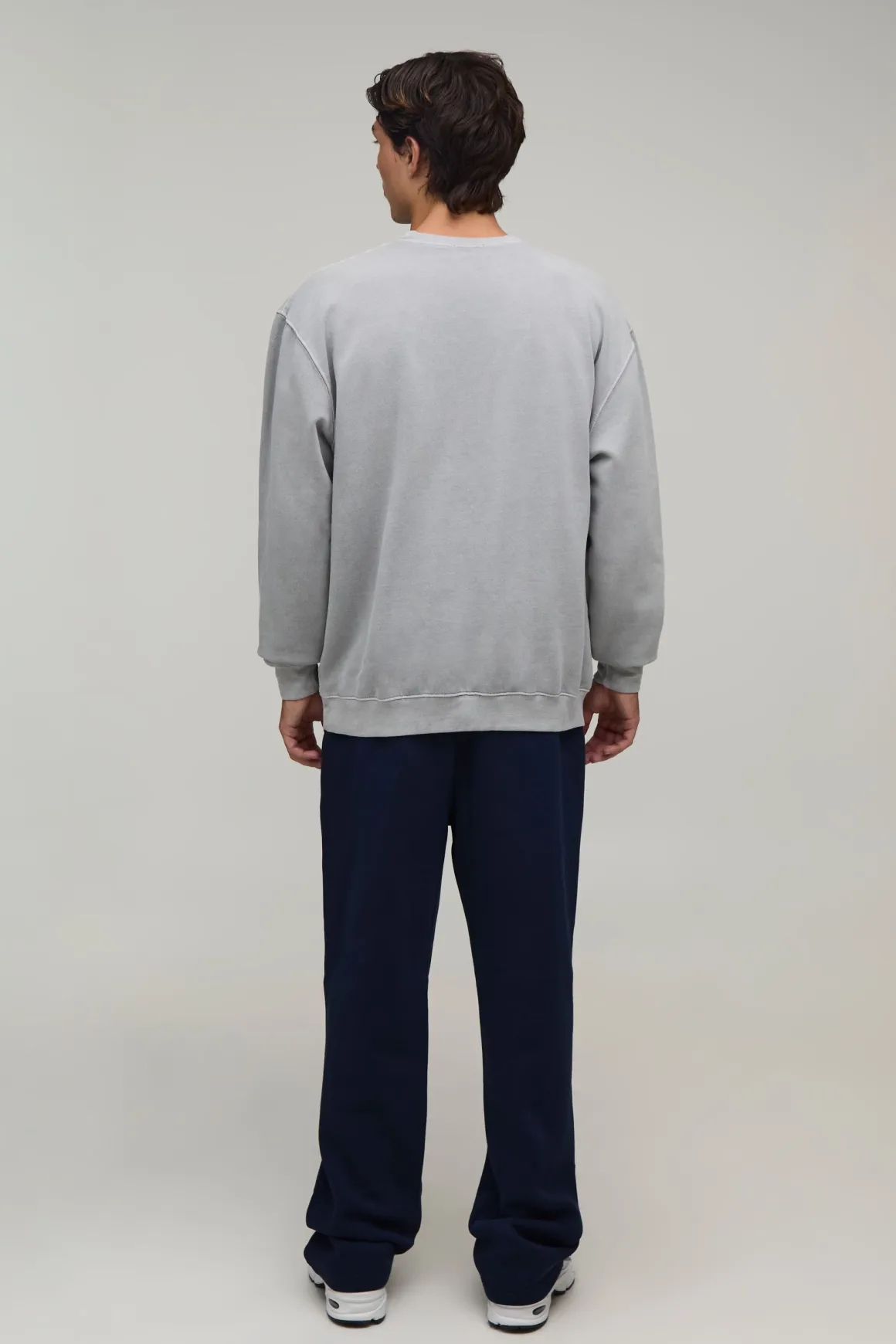 Sweat-shirt Oversize Gris Délavé Imprimé Autos