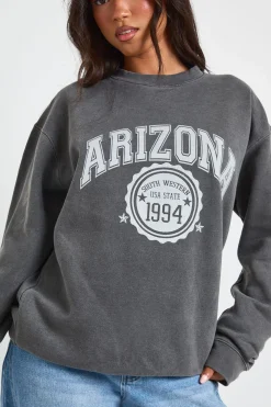 Sweatshirt Oversize Imprimé Arizona Effet Délavé
