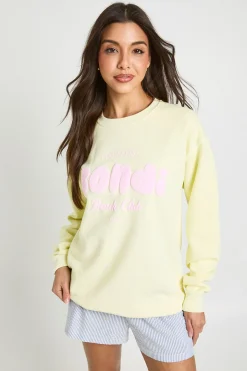 Sweat-shirt Oversize Imprimé Bondi Effet Délavé