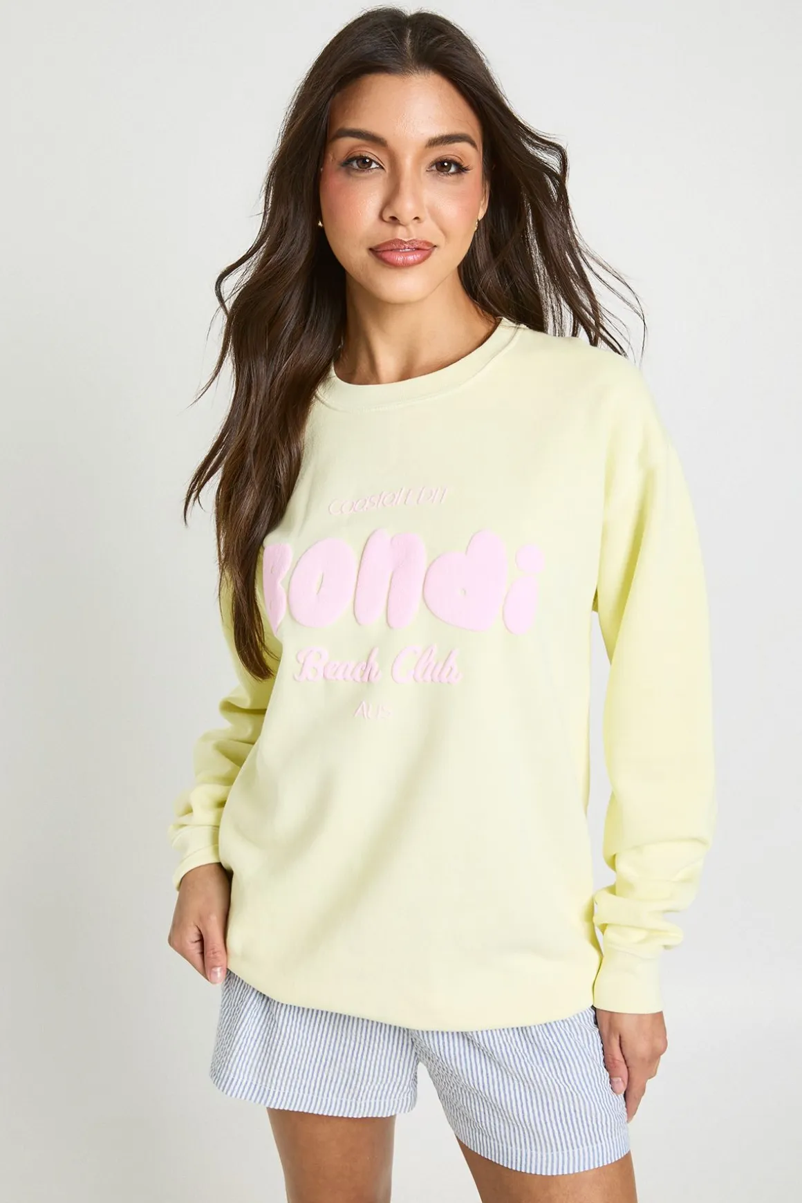 Sweat-shirt Oversize Imprimé Bondi Effet Délavé