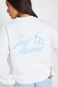 Sweat-shirt Oversize Imprimé Just Married