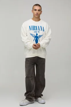 Sweat-shirt Oversize Imprimé Licence Nirvana
