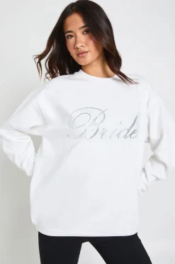 boohoo Sweat-shirt Oversize Imprimé Mariée En Strass<Femme Sweats À Capuche Et Sweats|Athleisure