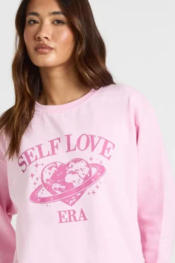 Sweat-shirt Oversize Imprimé Ère De L'amour De Soi