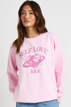 Sweat-shirt Oversize Imprimé Ère De L'amour De Soi