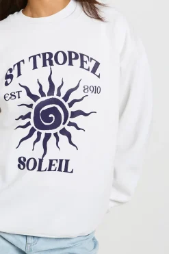 Sweat-shirt Oversize Imprimé St Tropez
