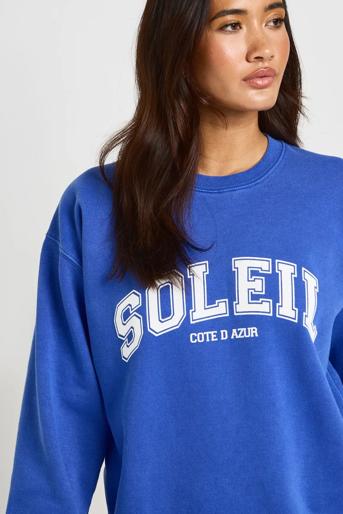Sweatshirt Oversize Imprimé Soleil Effet Délavé