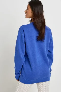 Sweatshirt Oversize Imprimé Soleil Effet Délavé