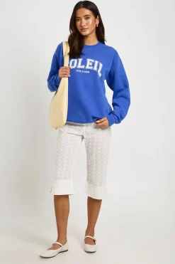Sweatshirt Oversize Imprimé Soleil Effet Délavé
