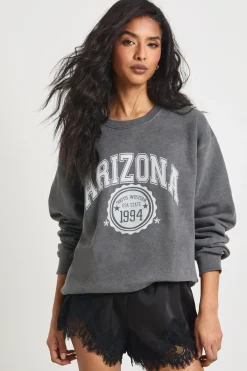 Sweat-shirt oversize lavé imprimé Arizona