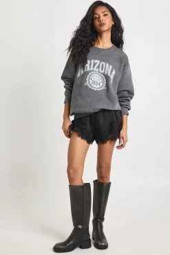 Sweat-shirt oversize lavé imprimé Arizona