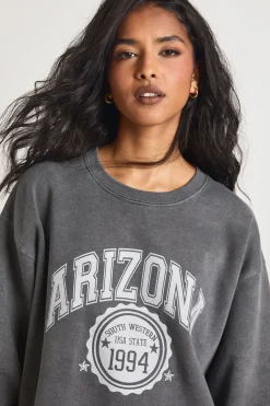 Sweat-shirt oversize lavé imprimé Arizona
