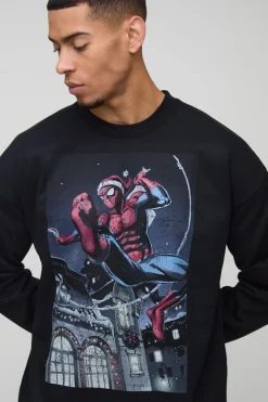 Sweatshirt oversize à l'imprimé de licence Spiderman de Noël