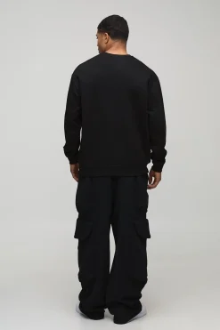 Sweatshirt oversize noir imprimé sous licence Mona Lisa de Noël