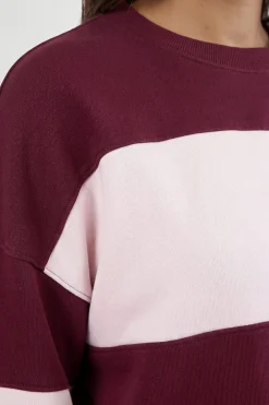 boohoo Sweat-shirt Oversize À Rayures De Maternité<Femme Looks Preppy|Looks De Rentrée