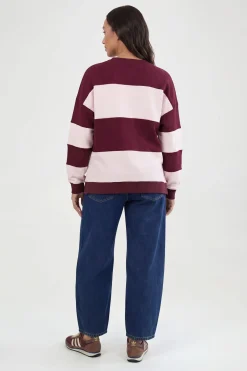 boohoo Sweat-shirt Oversize À Rayures De Maternité<Femme Looks Preppy|Looks De Rentrée