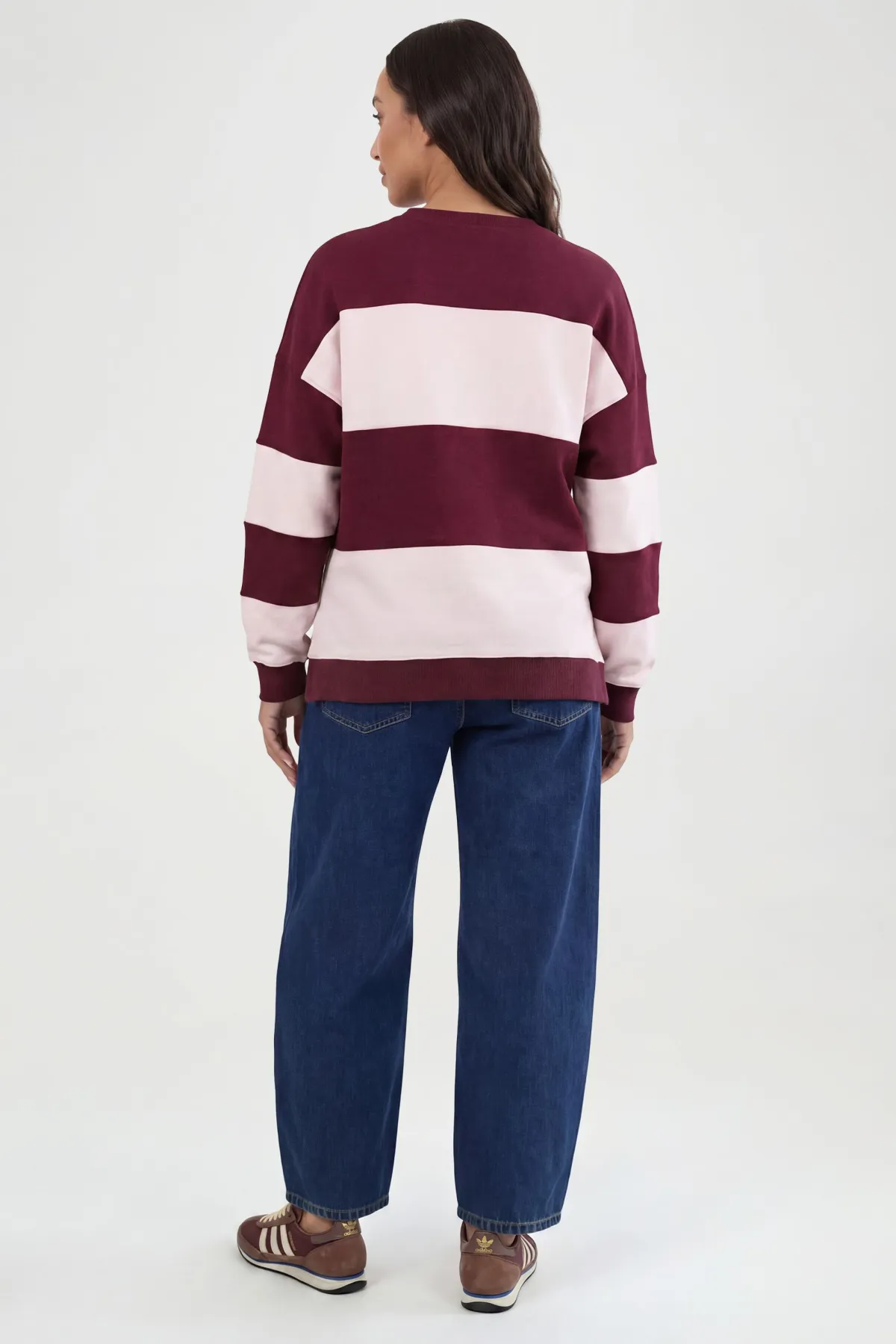 boohoo Sweat-shirt Oversize À Rayures De Maternité<Femme Looks Preppy|Looks De Rentrée