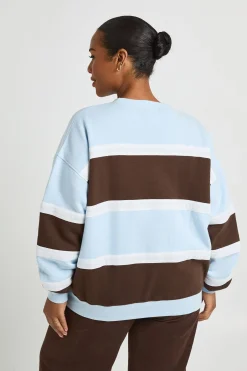 Sweat-shirt Oversize À Rayures Larges Grande Taille