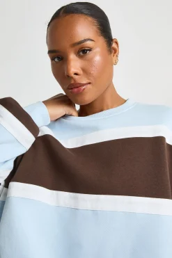 Sweat-shirt Oversize À Rayures Larges Grande Taille