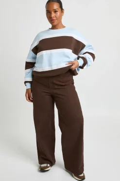 Sweat-shirt Oversize À Rayures Larges Grande Taille