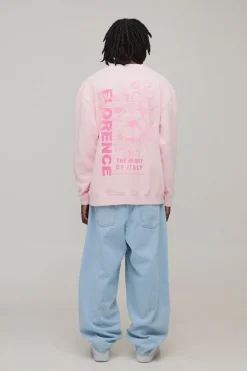 boohooMAN Sweat-shirt Oversize À Imprimé Floral Florence<Homme Sweats À Capuche Et Sweatshirts|Sweats À Capuche Et Sweats