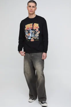 boohooMAN Sweatshirt Oversize Space Jam<Homme Sweats À Capuche Et Sweatshirts|Sweats À Capuche Et Sweats
