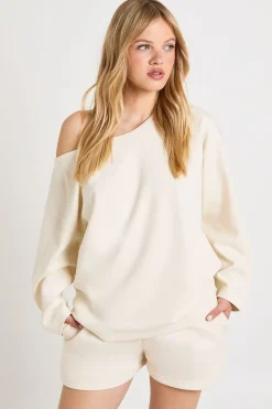 Sweat-shirt Épaules Dénudées En Jersey Interlock Petite