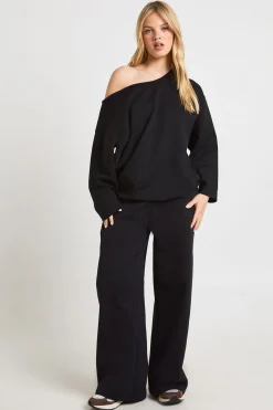 boohoo Sweat-shirt Épaules Dénudées En Jersey Interlock Petite<Femme Sweats À Capuche Et Sweats|Athleisure