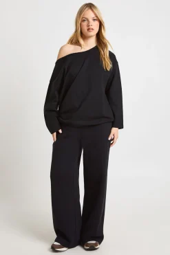boohoo Sweat-shirt Épaules Dénudées En Jersey Interlock Petite<Femme Sweats À Capuche Et Sweats|Athleisure