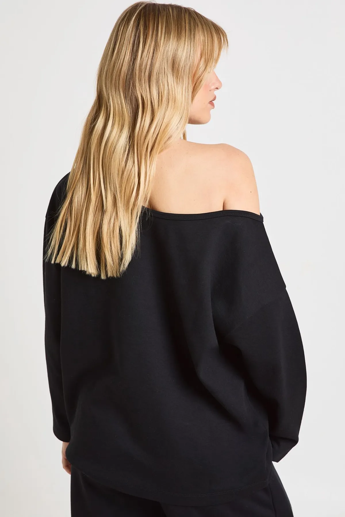 boohoo Sweat-shirt Épaules Dénudées En Jersey Interlock Petite<Femme Sweats À Capuche Et Sweats|Athleisure