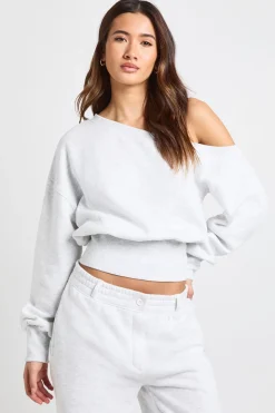 Sweatshirt Épaules Dénudées Taille Cintrée